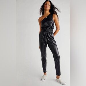 MOTHER Leather Landslide Jumpsuit